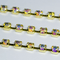 Corrente de Strass Ss16 / Pl32 - Pedra Aurora Boreal, Banho Dourado.