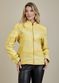 Jaqueta De Couro Pelica Patchwork Feminina Bicolor Amarelo Michele