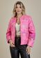 Jaqueta De Couro Pelica Patchwork Feminina Bicolor Pink Nina