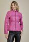 Jaqueta De Couro Pelica Patchwork Feminina Bicolor Rosa Michele