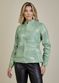 Jaqueta De Couro Pelica Patchwork Feminina Bicolor Verniz Verde Michele