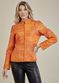 Jaqueta De Couro Pelica Patchwork Feminina Bicolor Mango Michele