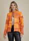 Jaqueta De Couro Pelica Patchwork Feminina Bicolor Amber Michele