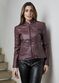 Jaqueta De Couro Pelica Patchwork Feminina Cornalina Bia