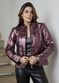 Jaqueta De Couro Pelica Patchwork Feminina Metal Turmalina