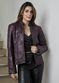 Jaqueta De Couro Pelica Patchwork Feminina Uva Bia