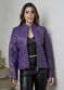 Jaqueta De Couro Pelica Patchwork Feminina Violeta Roxo Bia
