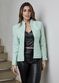 Jaqueta De Couro Pelica Patchwork Feminina Verde Água Bia