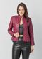 Jaqueta De Couro Pelica Patchwork Feminina Magenta Bia