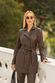 Parka em Couro Feminina Marrom Aurora 
