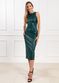 Vestido de Pelica Feminino Verde Folha Flora