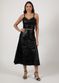 Saia De Couro Pelica Patchwork Feminina Croco Preto 