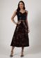 Saia De Couro Pelica Patchwork Feminina Croco Marrom