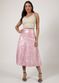 Saia De Couro Pelica Patchwork Feminina Rosa