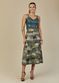 Saia De Couro Pelica Patchwork Feminina Bicolor Floresta