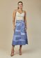 Saia De Couro Pelica Patchwork Feminina Bicolor Acqua