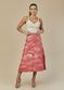 Saia De Couro Pelica Patchwork Feminina Bicolor Pink