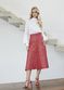 Saia De Couro Pelica Patchwork Feminina Vermelho