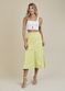 Saia De Couro Pelica Patchwork Feminina Amarelo