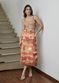 Saia De Couro Pelica Patchwork Feminina Bicolor Coral