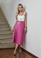 Saia De Couro Pelica Patchwork Feminina Pink