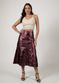 Saia De Couro Pelica Patchwork Feminina Metal Turmalina