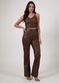 Calça de Couro Feminina Chocolate Samanta