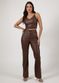 Calça de Couro Feminina Chocolate Samanta