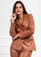 Blazer de Couro Feminino Caramelo
