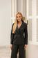 Blazer de Couro Feminino Preto 