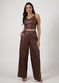 Cropped de Couro Feminino Chocolate Dayane 