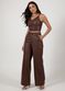 Cropped de Couro Feminino Chocolate Dayane 