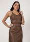 Cropped de Couro Feminino Vintage Caramelo Dayane 