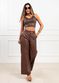 Cropped de Couro Feminino Chocolate Dayane 