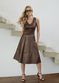 Vestido de Couro Feminino Marrom Valentina 