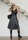Vestido de Couro Feminino Preto Valentina