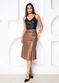 Saia Midi de Couro Vintage Caramelo Carla 