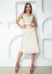 Saia Midi de Couro Off-white Carla 