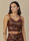 Cropped Couro Pelica Feminino Tabaco Júlia 