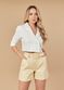 Short De Couro Feminino Manteiga Ana