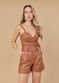 Short De Couro Feminino Caramelo Ana 