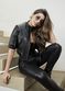 Casaqueto de Couro Feminino Preto Ágata