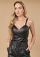 Cropped de Couro Feminino Preto Diana 