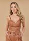 Cropped de Couro Feminino Caramelo Diana 
