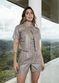 Camisa Cropped de Couro Feminino Fendi Lara 