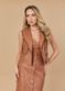 Colete De Couro Feminino Caramelo Anne 