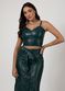 Cropped Couro Pelica Feminino Verde Folha Júlia 