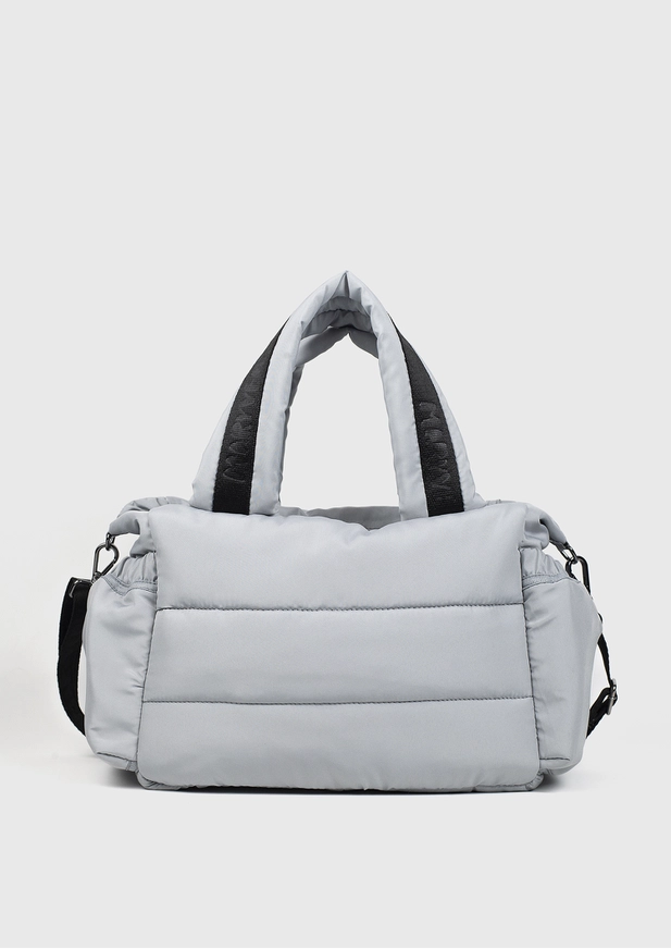 Bolsa puffer média nylon cinza | MARY VERY