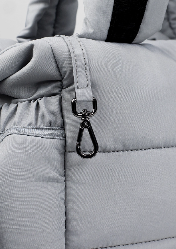 Bolsa puffer média nylon cinza | MARY VERY