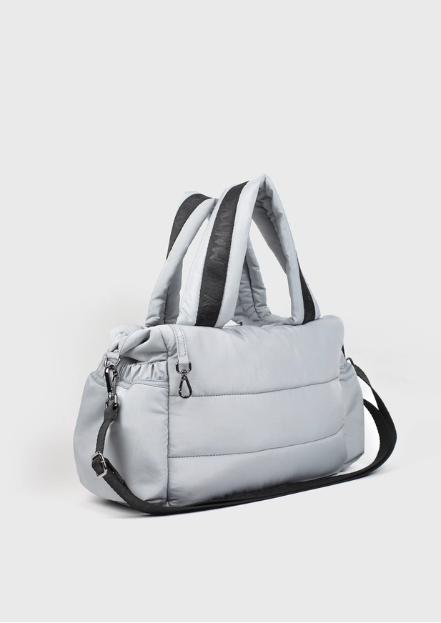 Bolsa puffer média nylon cinza | MARY VERY